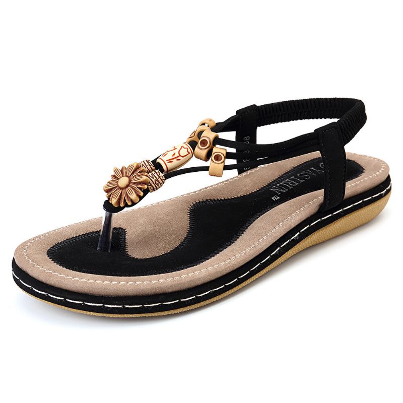 Plus Size Kvinner Bohemia Casual Flower Flip Flops Sandaler