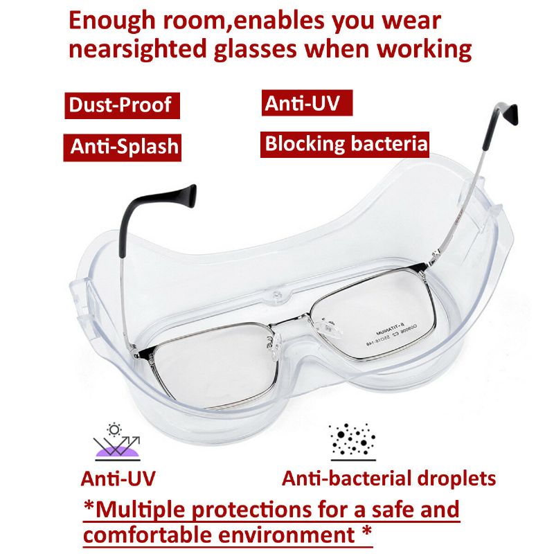 Unisex Anti-dugg Sprutbriller Transparente Briller Full Frame Protection