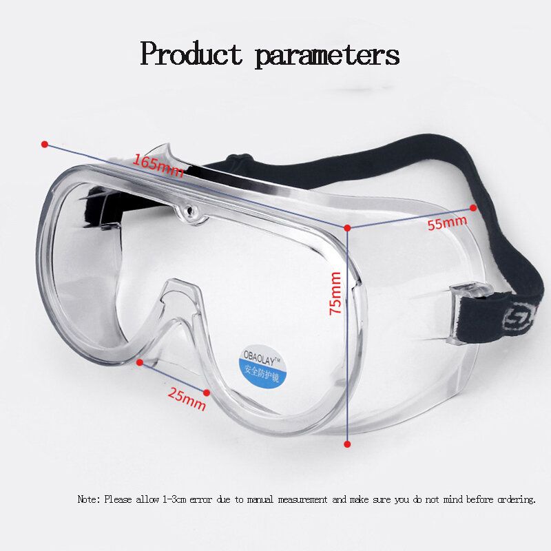 Unisex Anti-dugg Sprutbriller Transparente Briller Full Frame Protection