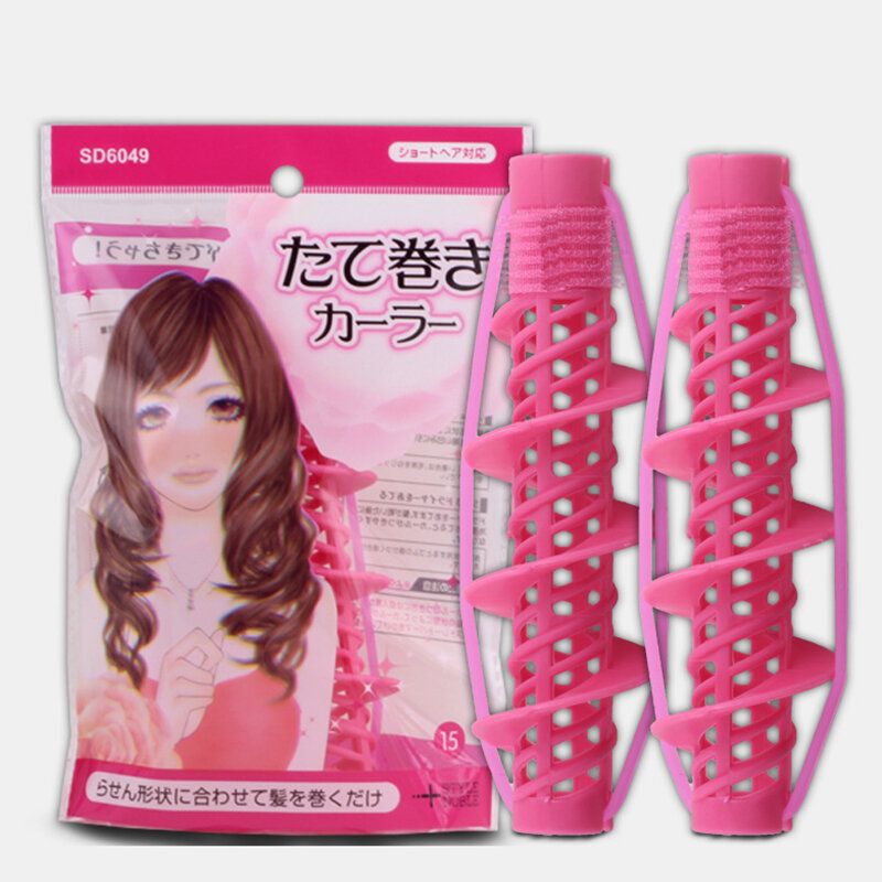 2 Stk Hårstylingverktøy Hårpleie Naturlig Big Wave Curls Rollers Curling Styling Tool For Jenter Dame Spiral Curler