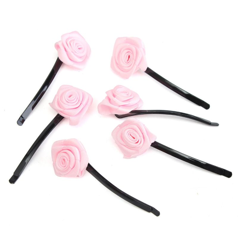 6 Stk Rose Blomster Hårnåler Grips Clips Tilbehør Bryllupsfest