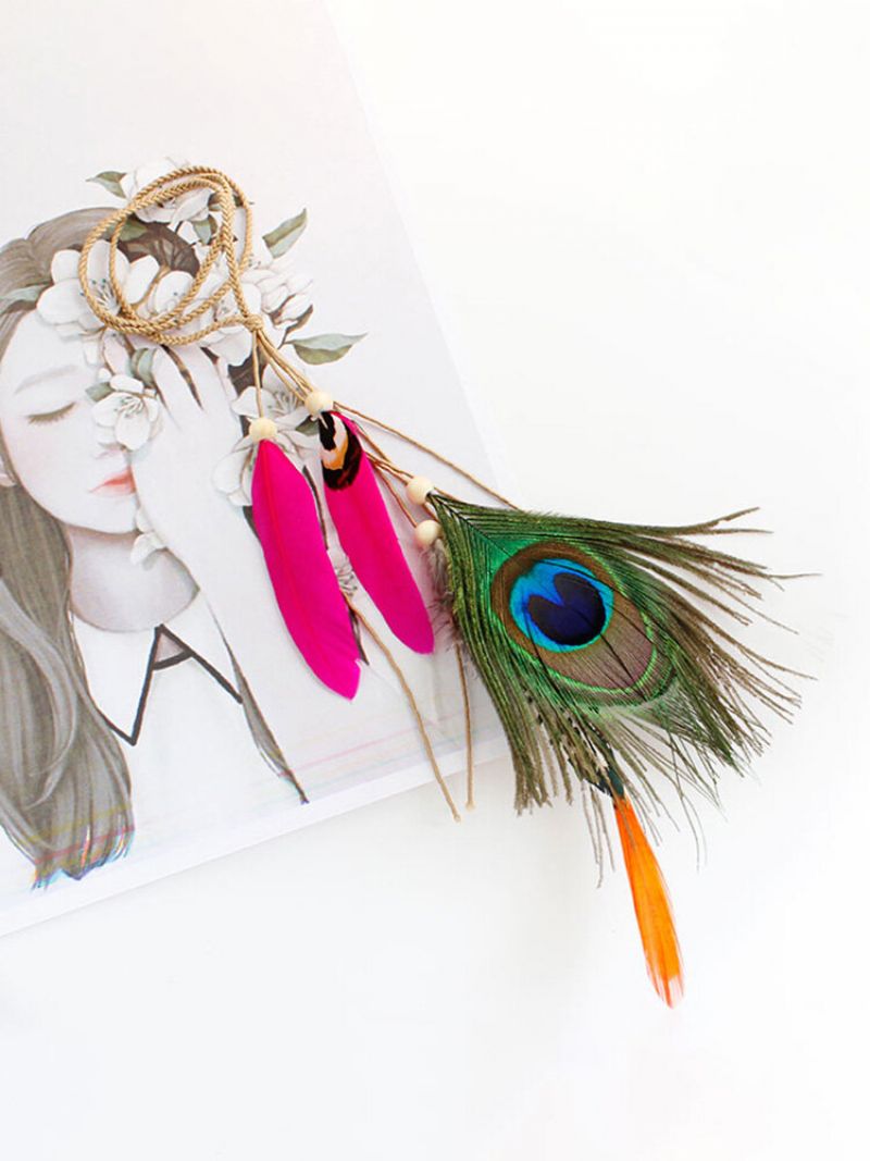 Bohemian Hair Accessories Beach Style Peacock Feather Hairwear