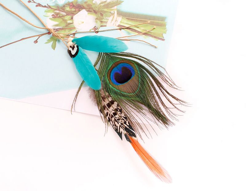 Bohemian Hair Accessories Beach Style Peacock Feather Hairwear