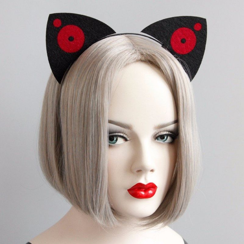 Cosplay Funny Pannebånd Svart Cotton Two Circle Ear Party