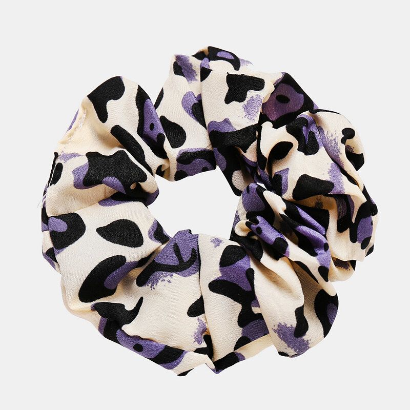 Hår Scrunchies Velvet Scrunchie Elastisk Sateng Hårbånd Uregelmessig Leopard Hestehale Bånd Tau