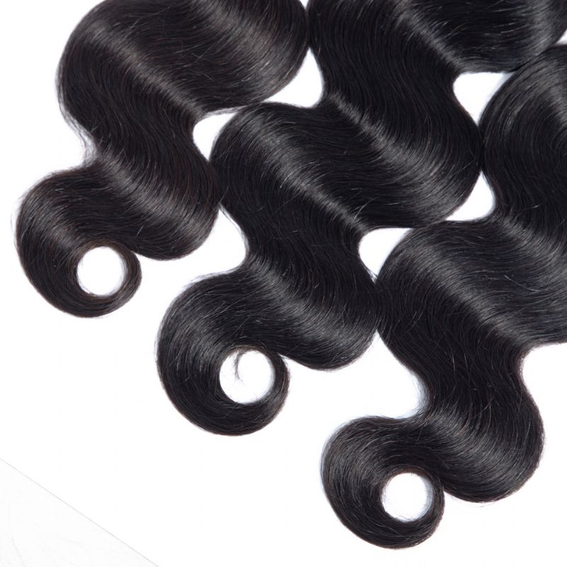 Indian Hair Bodywave-hårbunter 100 % Naturlig Menneskehårbunter Doble Wefts Tykt Remy-hår