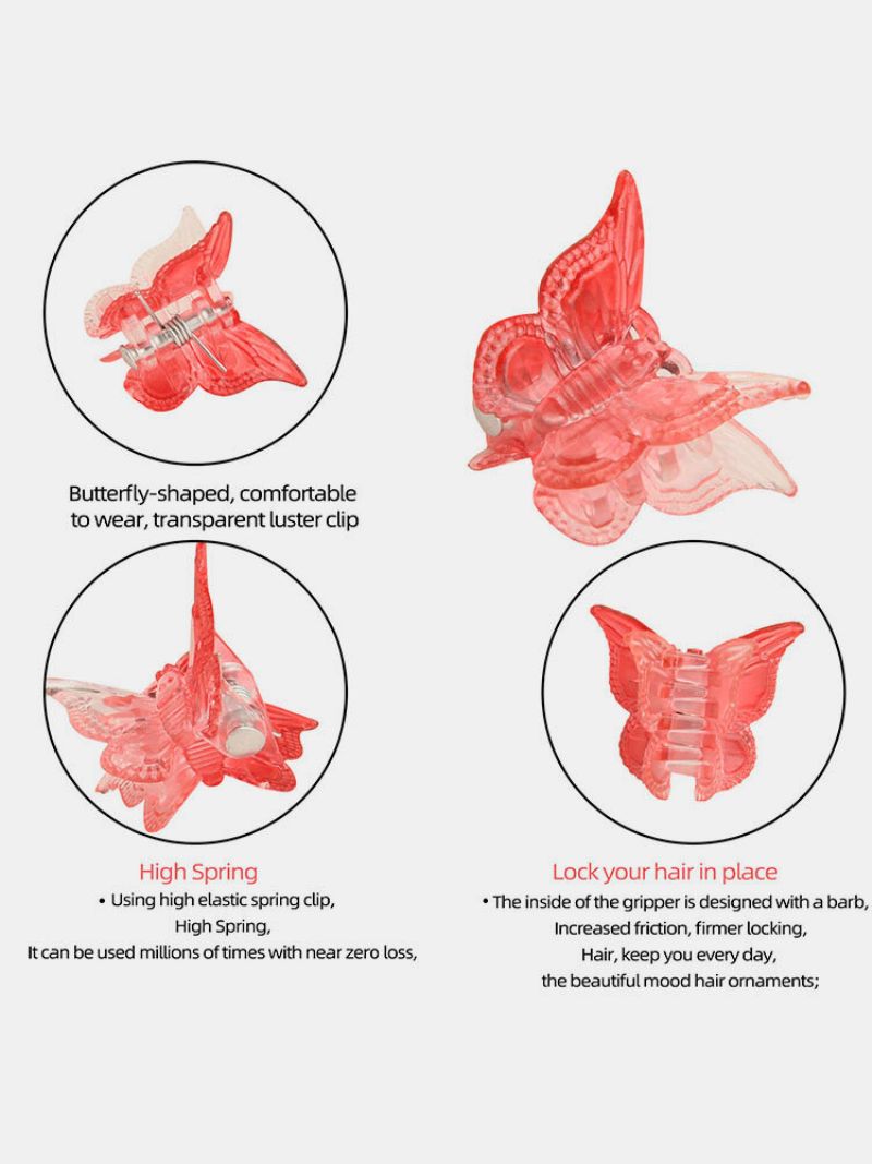 Jassy 12 Stk Kvinners Tegneseriefilm Mini Sommerfuglfarge Gradient Flette Diy Dekor Bangs Hårklips