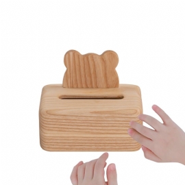 Creative Log Tissue Box White Voks Whole Wood Kitty Pumping Box Collection Bjørn Crown Kjeksform Med Kreativt Design