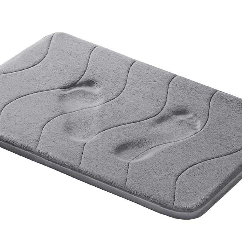 Memory Foam Coral Fleece Sklisikker Myk Mikrofiber Badematte Maskinvaskbare Badetepper