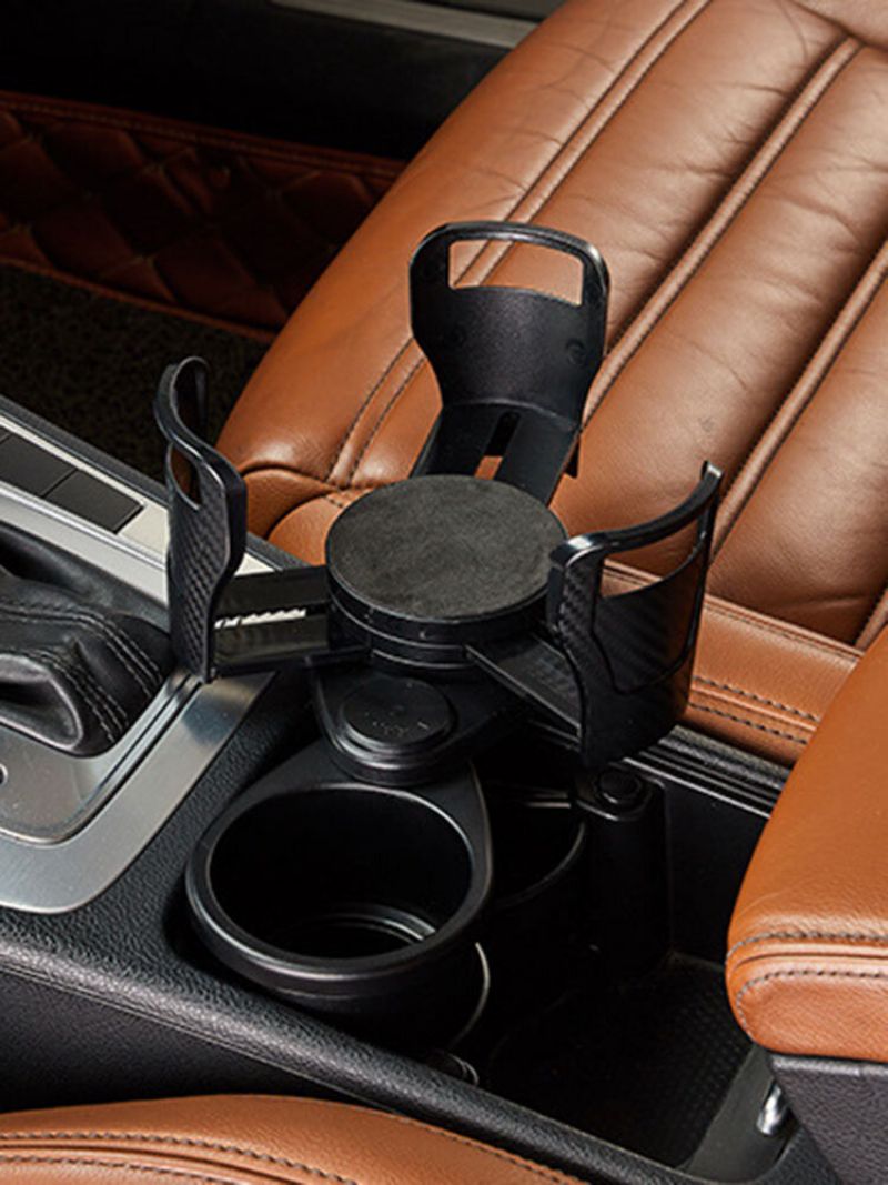 1 Stk 2-i-1 Kjøretøymontert Sklisikker Justerbar Expand Cup Holder 360 Grader Roterende Vann Drikke Bil Koppholder Organizer Multifunksjonell Dual Houder Autotilbehør