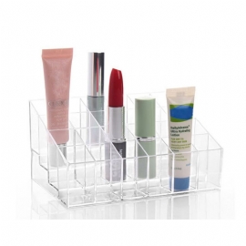 24 Leppestiftholder Display Stand Klar Akryl Makeup Organizer Diverse Gjennomsiktige Oppbevaringsbokser