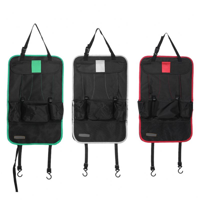 Auto Back Bilsete Bag Organizer Holder Multi Pocket Reiseoppbevaring Hengeveske