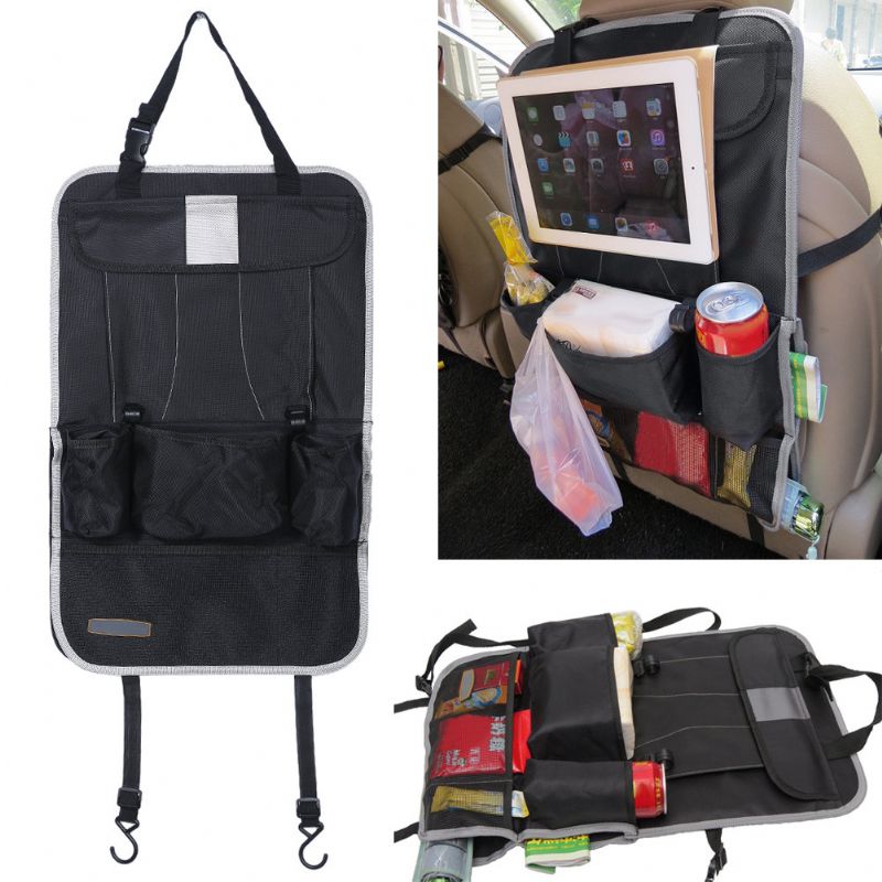 Auto Back Bilsete Bag Organizer Holder Multi Pocket Reiseoppbevaring Hengeveske