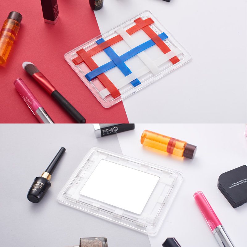 Bærbar Gjennomsiktig Oppbevaringstavle Kosmetikkveske Gift Creative With Makeup Mirror Oppbevaringsveske