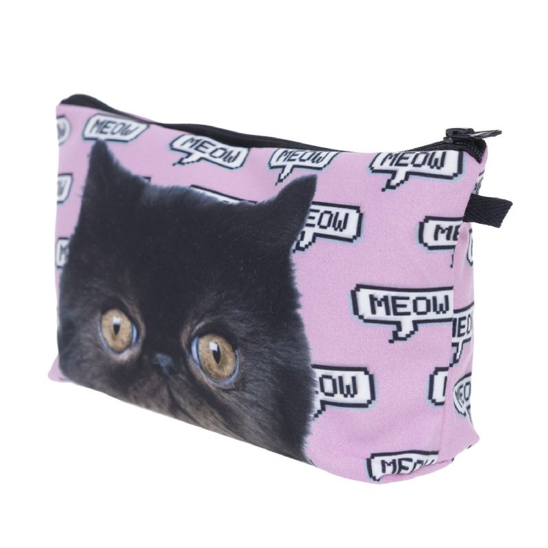 Black Cat Garfield 3d-utskrift Multifunksjonell Kosmetikkveske Clutchbag Oppbevaringsvaskepose