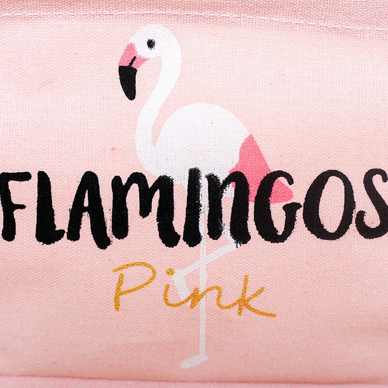 Bomull Lin Sammenleggbar Flamingo Series Desktop Oppbevaringsboks