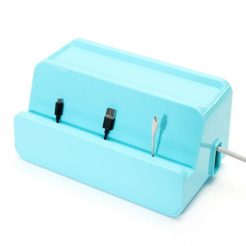 Desktop Wire Power Strip Socket Lader Skjuler Oppbevaringsboks Organizer Holder For Mobiltelefon