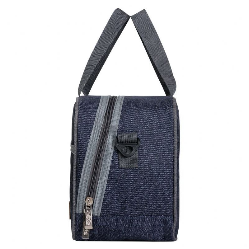 Gjenbrukbar Isolert Matpose Denim Blue Crossbody Lunsjpose For Kvinner Barn Gutt Jente