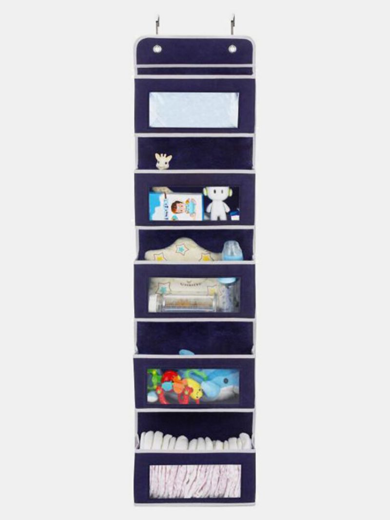 Hangerlink Over Døren Organizer Med 5 Store Lommer Klare Vinduer Veggoppbevaring For Pantry Babybarnehagebad