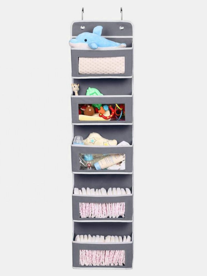 Hangerlink Over Døren Organizer Med 5 Store Lommer Klare Vinduer Veggoppbevaring For Pantry Babybarnehagebad