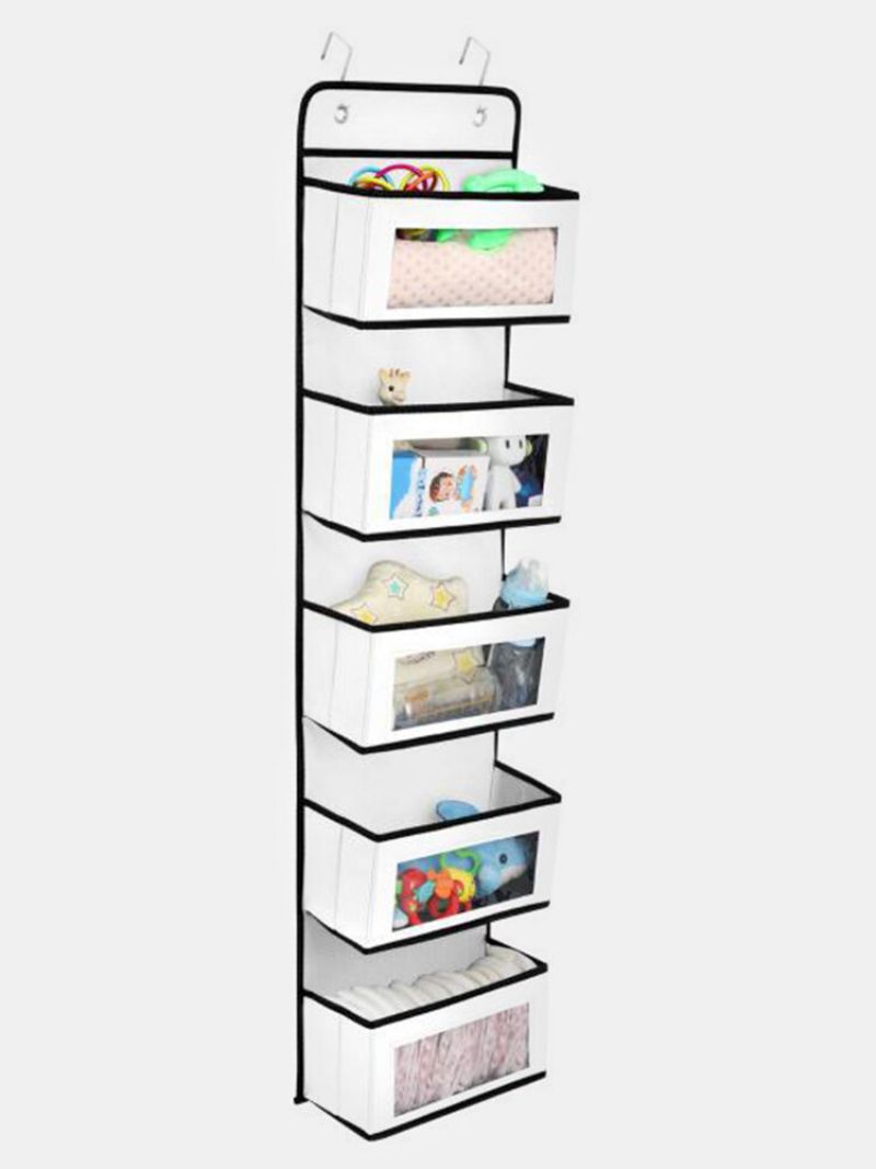 Hangerlink Over Døren Organizer Med 5 Store Lommer Klare Vinduer Veggoppbevaring For Pantry Babybarnehagebad