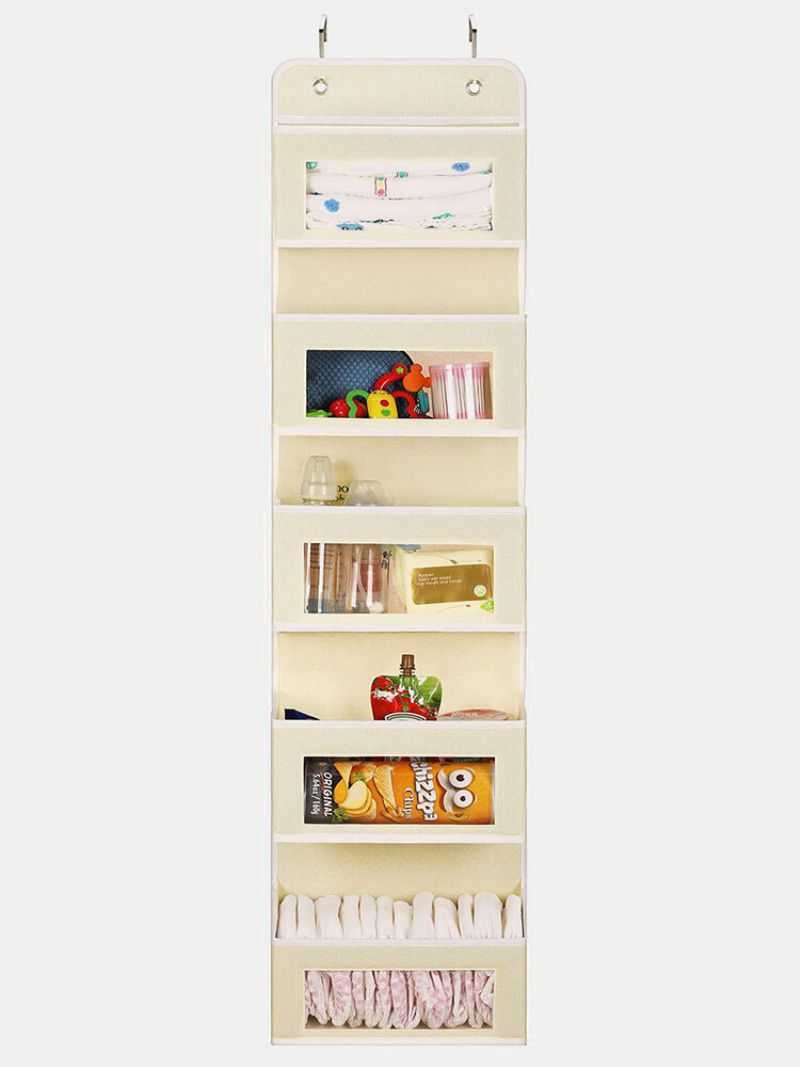 Hangerlink Over Døren Organizer Med 5 Store Lommer Klare Vinduer Veggoppbevaring For Pantry Babybarnehagebad