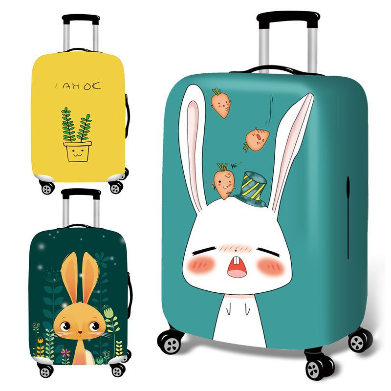 Honana Cute Cartoon Rabbit Elastisk Bagasjedeksel Slitesterk Koffertbeskytter