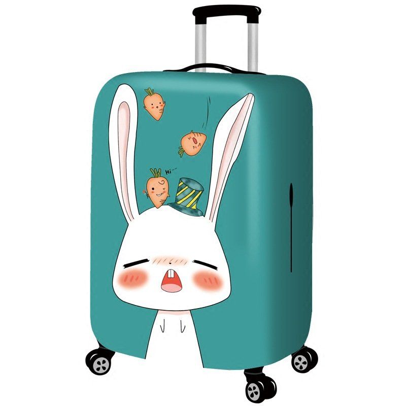 Honana Cute Cartoon Rabbit Elastisk Bagasjedeksel Slitesterk Koffertbeskytter