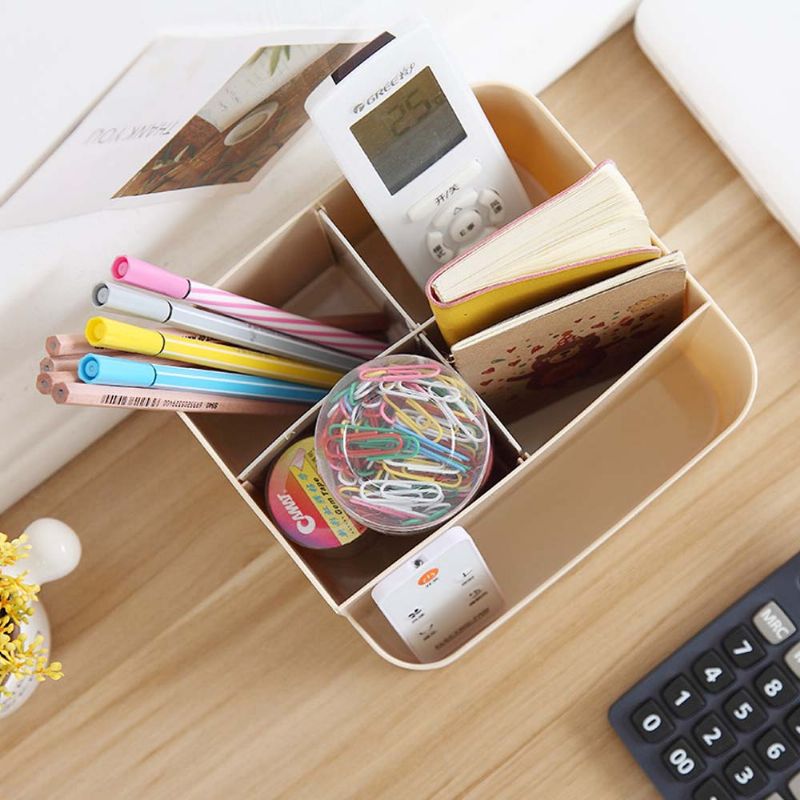 Husholdnings Multifunksjonelle Diverse Oppbevaringsboks Liten Størrelse Desktop Organizer Box Med Lokk