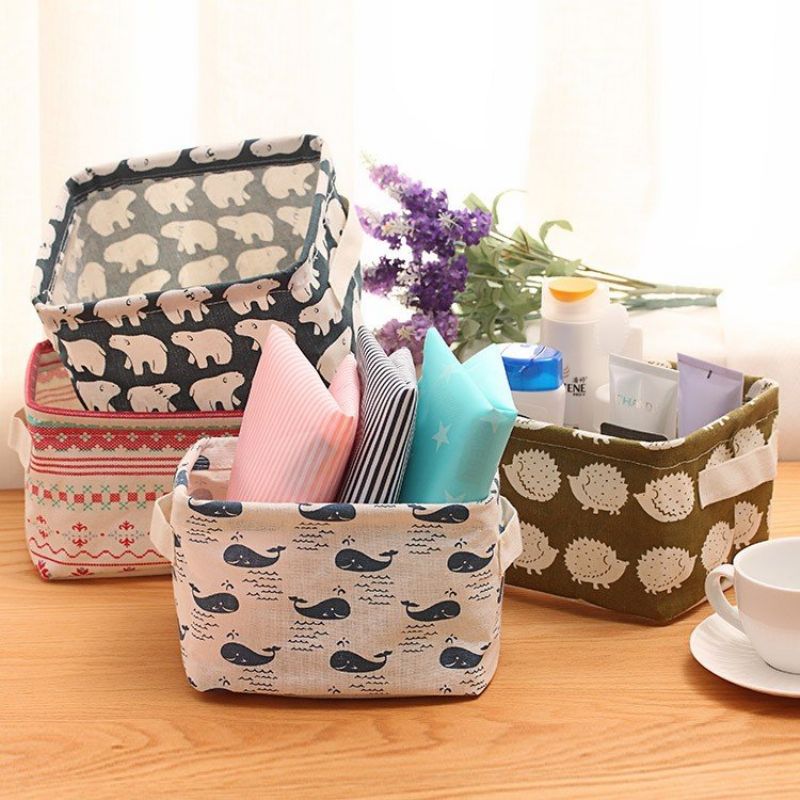 Klutoppbevaringskurv Sammenleggbar Must-ha Makeup Box Organizer Oppbevaringspose