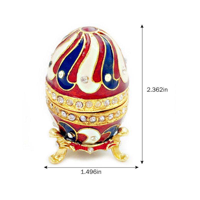 Legeringslaget Dekorativ Eggformet Smykkeskrin Kreativ Og Stilig Rhinestone Egg Smykkearrangør