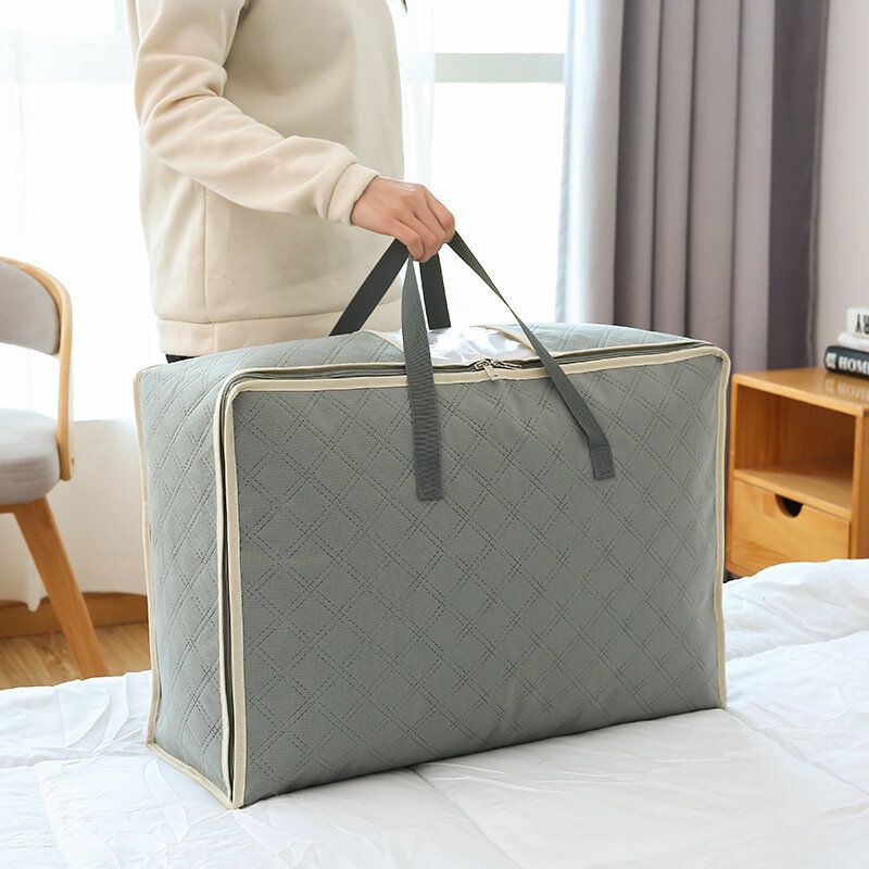 Non-woven Quilt Oppbevaringspose Flyttepakke Duffel Bag Fuktsikker Klesveske