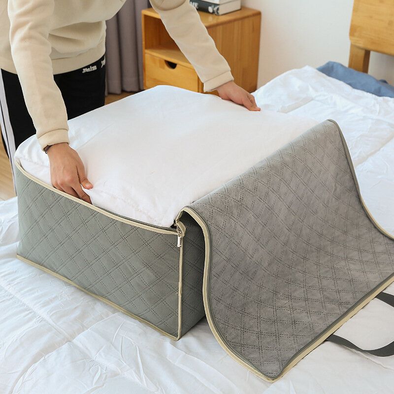 Non-woven Quilt Oppbevaringspose Flyttepakke Duffel Bag Fuktsikker Klesveske