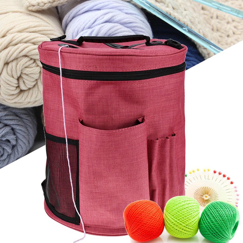 Oxford Cloth Knitting Bag Hekle Organizer Holder Oppbevaring Garn Craft Case