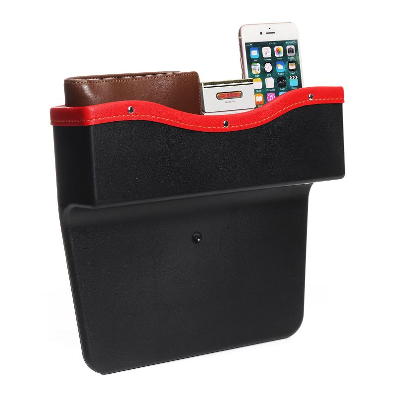 Pu Skinn Bilsete Gap Spalte Oppbevaringsveske Boks Pocket Organizer