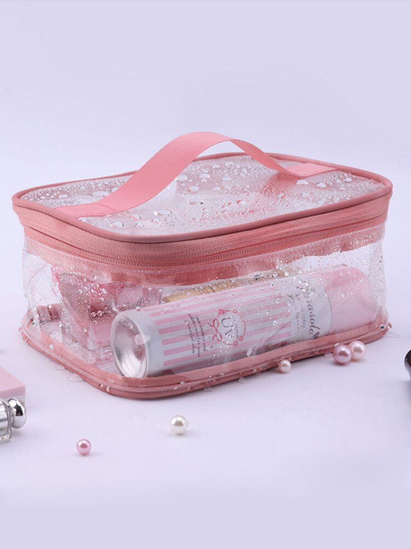 Pvc Transparent Wash Bag Dame Hand Bag Kosmetisk Bag Oppbevaringspose