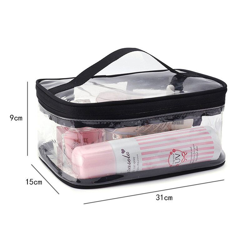 Pvc Transparent Wash Bag Dame Hand Bag Kosmetisk Bag Oppbevaringspose