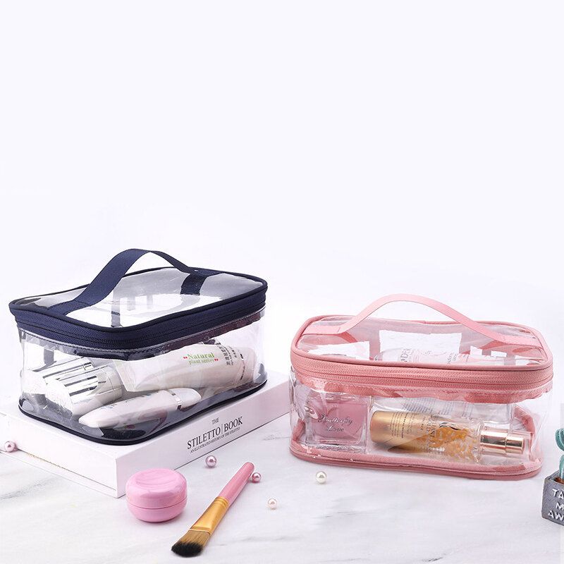 Pvc Transparent Wash Bag Dame Hand Bag Kosmetisk Bag Oppbevaringspose