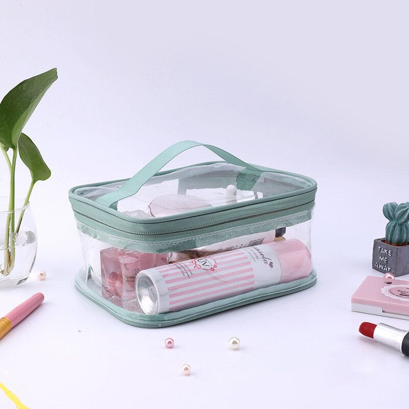 Pvc Transparent Wash Bag Dame Hand Bag Kosmetisk Bag Oppbevaringspose