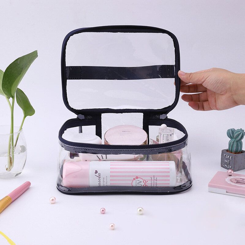 Pvc Transparent Wash Bag Dame Hand Bag Kosmetisk Bag Oppbevaringspose