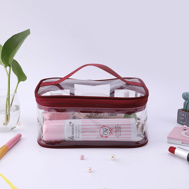 Pvc Transparent Wash Bag Dame Hand Bag Kosmetisk Bag Oppbevaringspose