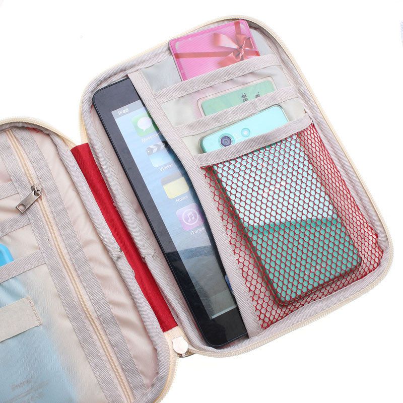 Reisepass Kredittkort Billettholder Dokument Organizer Bag Lommebokveske