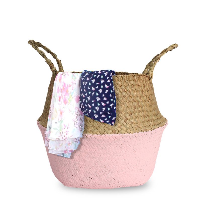 Seagrass Belly Storage Basket Shopping Bag Box Organizer Plant Pot Oppbevaringskurver