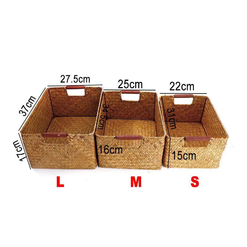 Seagrass Vevd Oppbevaringskurv Blomsterkurv Oppbevaringsholder Plantepotte Klesvask Organiseringsveske Hagepynt