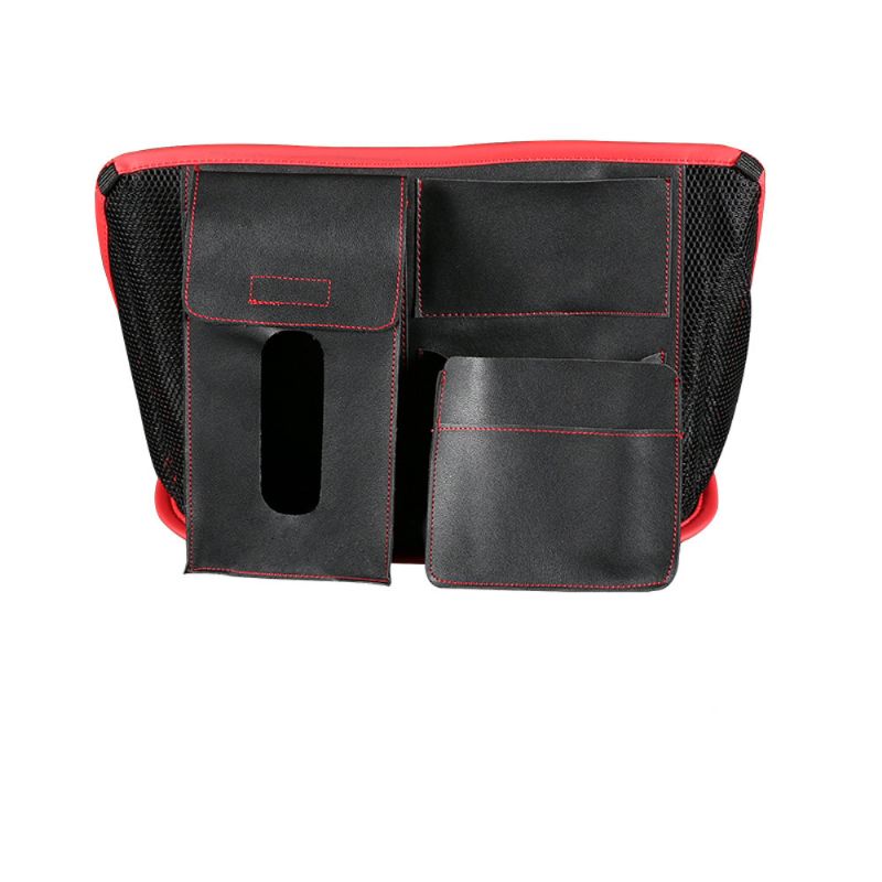 Skinn Bilsete Rygg Oppbevaringsveske Organizer Holder Multi Pocket Reiseoppbevaring Hengende Net