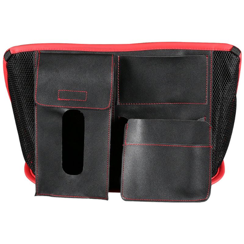 Skinn Bilsete Rygg Oppbevaringsveske Organizer Holder Multi Pocket Reiseoppbevaring Hengende Net