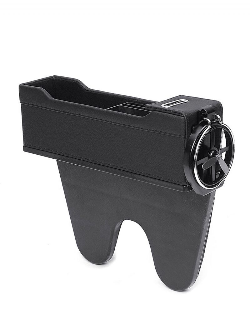 Skinnkonsoll Lomme Bil Organizer Passasjersete Box Catcher Cup Holder Svart