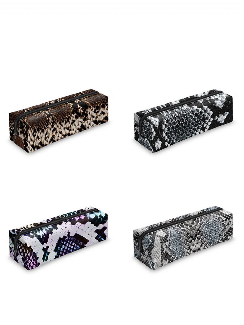 Snakeskin Penal Case 3d Digital Printing Makeup Pencil Bag Oppbevaringsveske