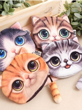 Søt Myntveske Creative Gift 3d Cat Cloth Cartoon Myntpose