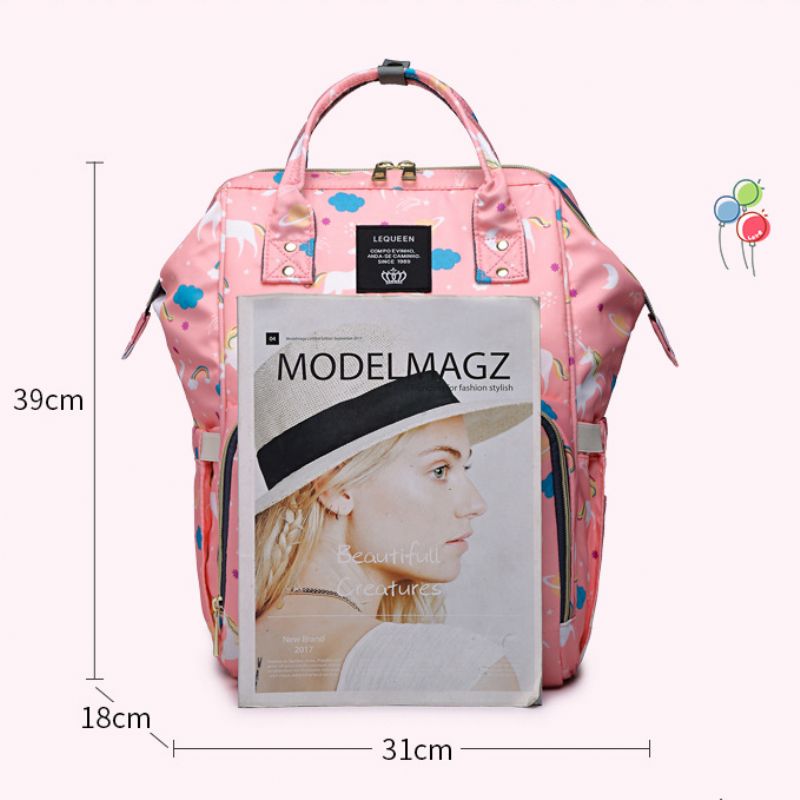 Unicorn Mummy Bag Ryggsekk Stor Kapasitet Fashion Baby Bag Out Bag